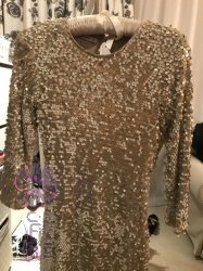 Gold Sequins Midi Dress 