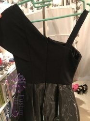 Black One Shoulder Midi Dress