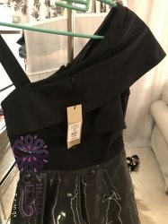Black One Shoulder Midi Dress