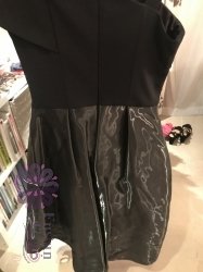 Black One Shoulder Midi Dress